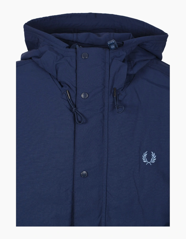 FRED PERRY CROPPED RIPSTOP PARKA TENNIS BLUE