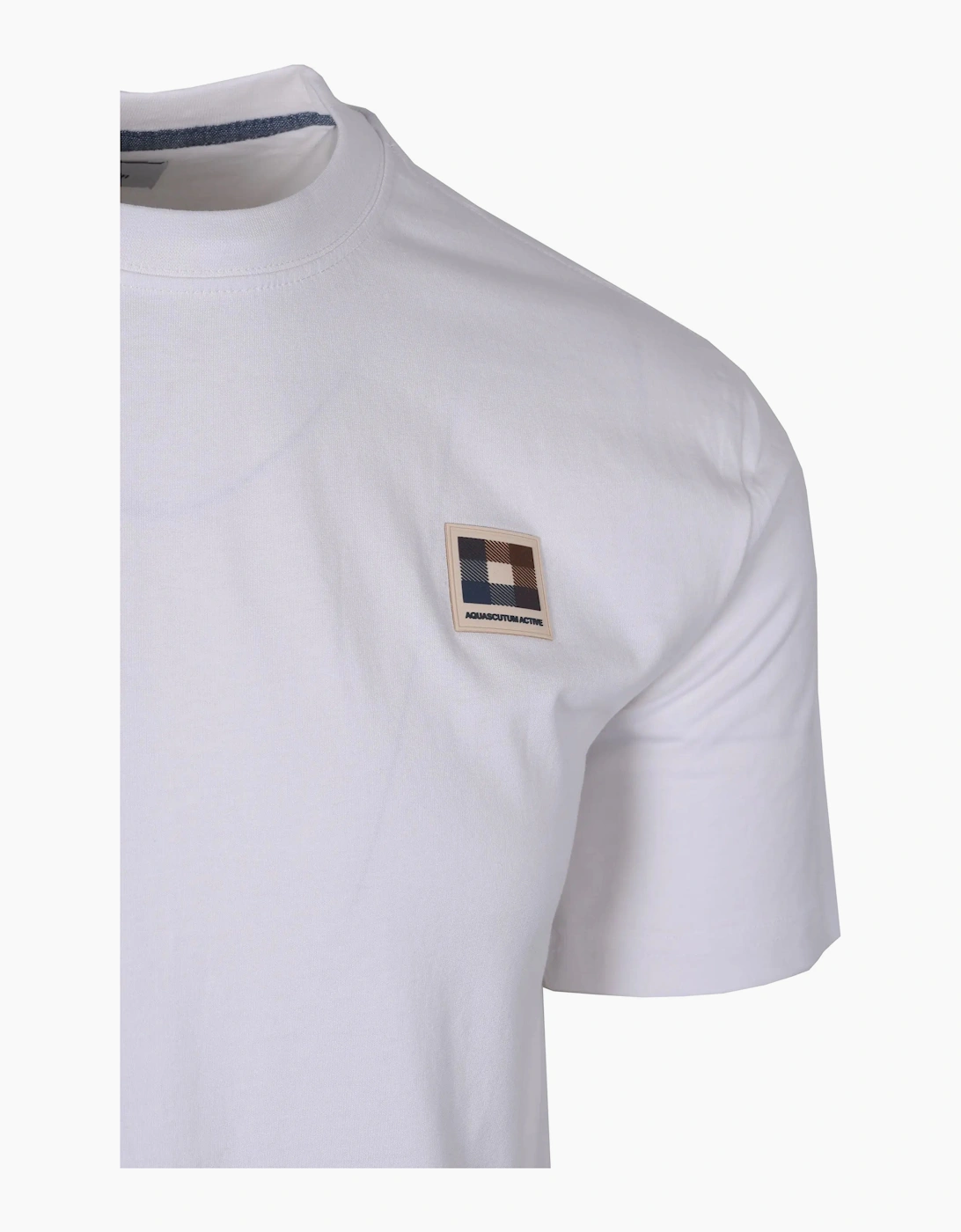 Aquascutum Club Check Patch T-shirt White