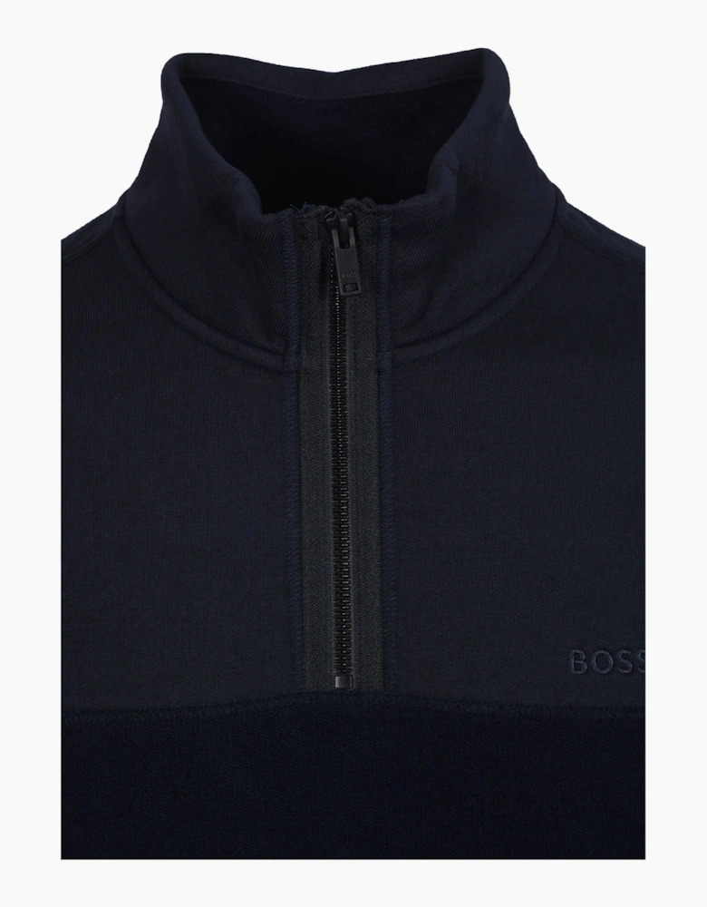 Boss Orange ZE_WINTERBRUSH HALF ZIP DARK BLUE