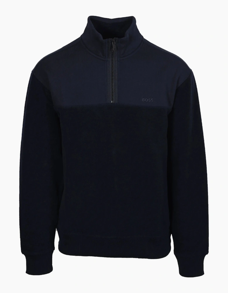 Boss Orange ZE_WINTERBRUSH HALF ZIP DARK BLUE