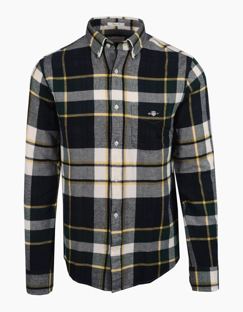 Gant Flannel Check Shirt Tartan Green