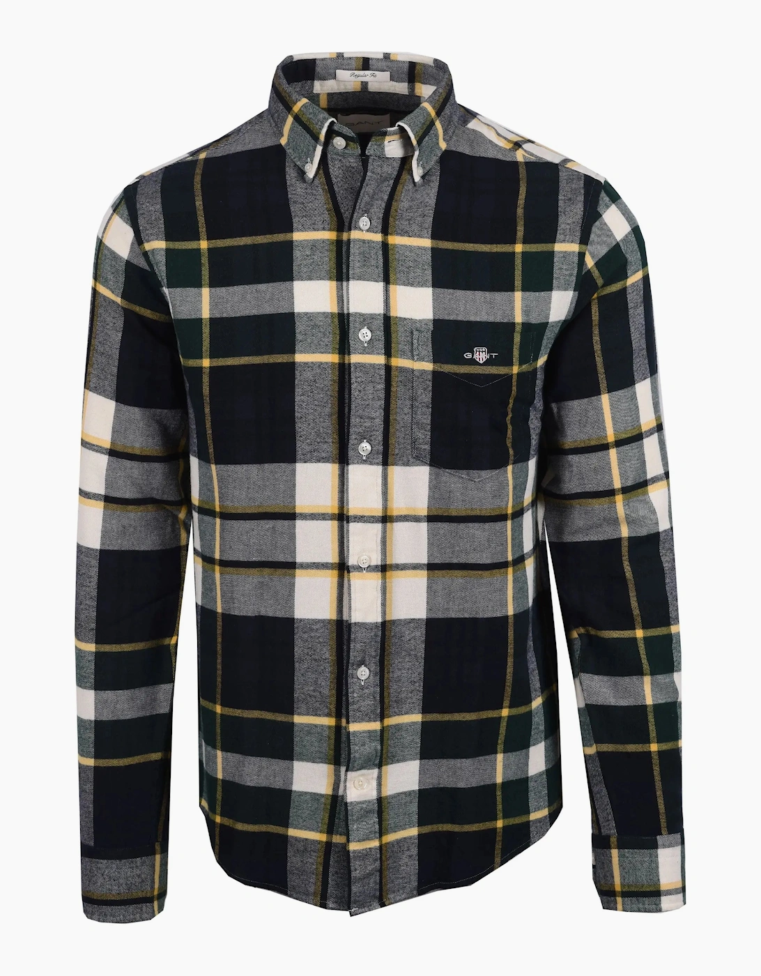 Gant Flannel Check Shirt Tartan Green