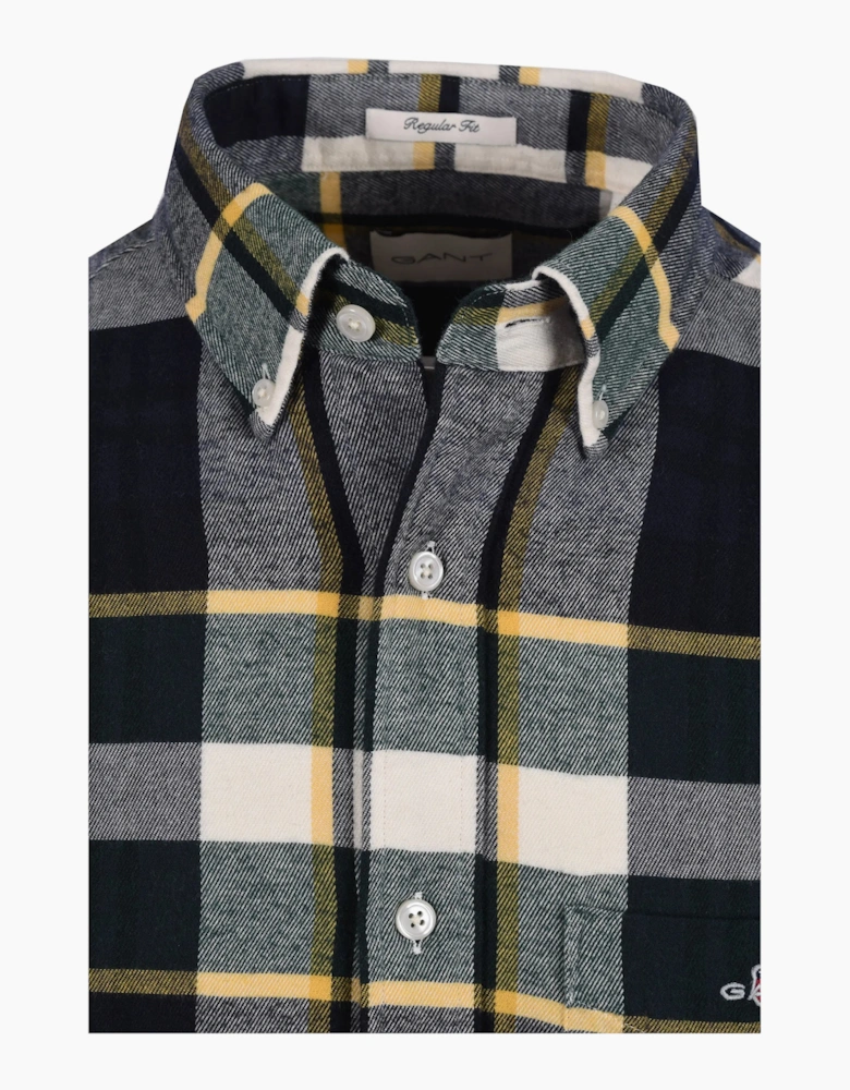 Gant Flannel Check Shirt Tartan Green