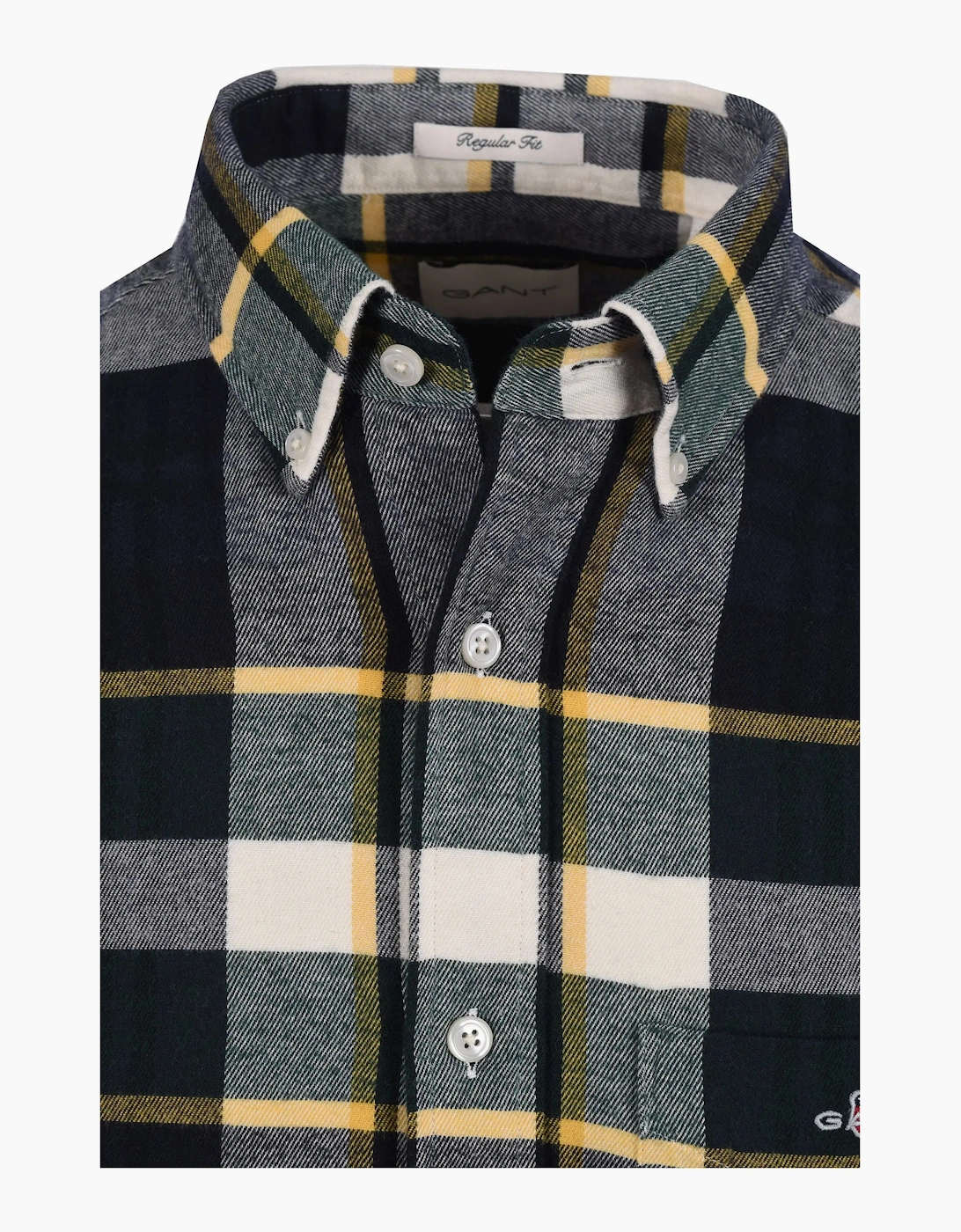 Gant Flannel Check Shirt Tartan Green