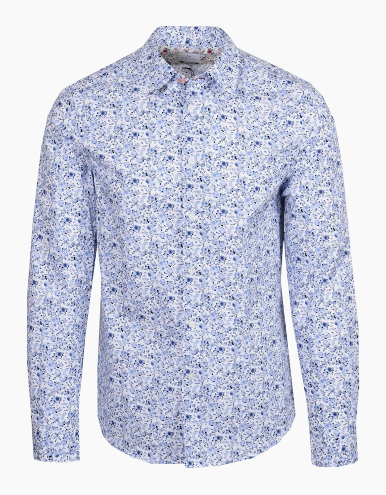 PAUL SMITH PATTERNED LS TAILORED FIT SHIRT LIGHT BLUE
