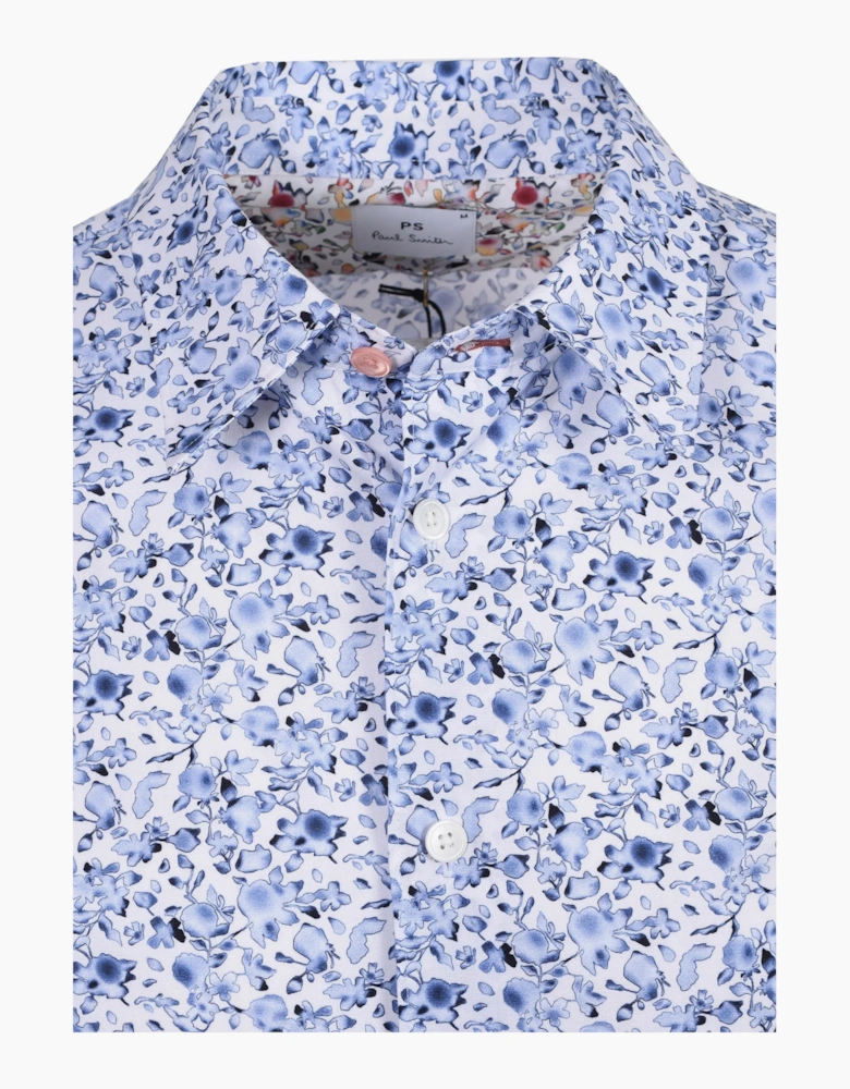 PAUL SMITH PATTERNED LS TAILORED FIT SHIRT LIGHT BLUE