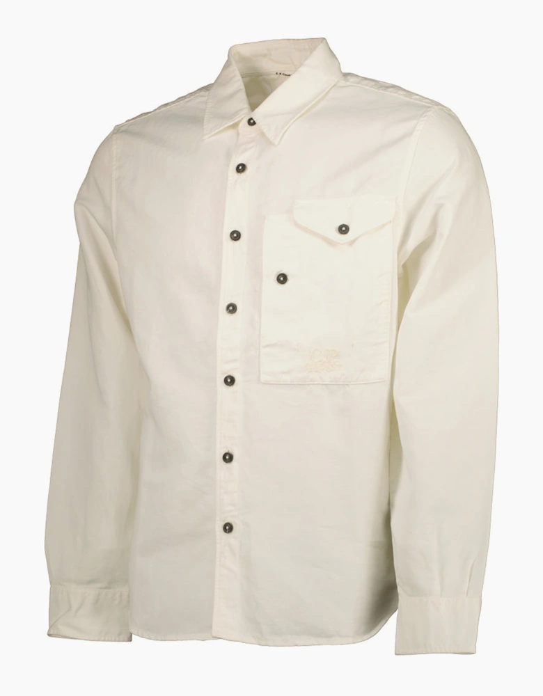 Cotton/Linen Pocket Logo Shirt