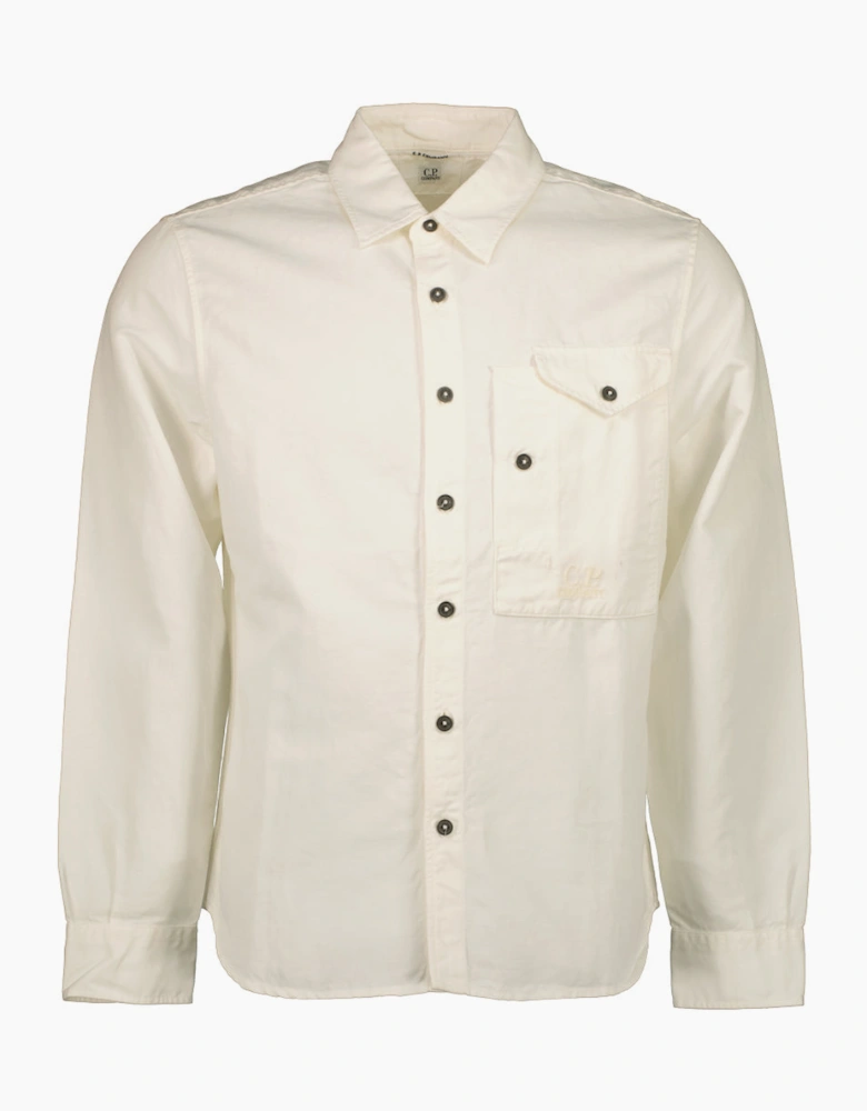 Cotton/Linen Pocket Logo Shirt