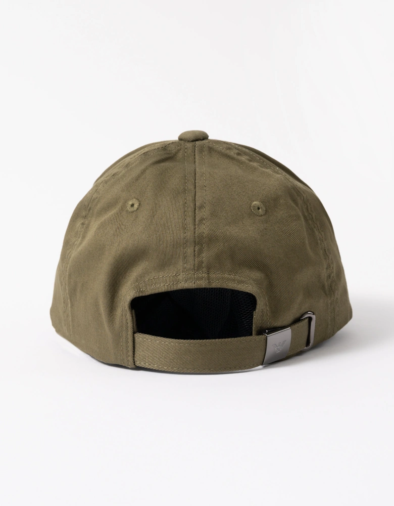 Emporio Armani Mens Cap with Eagle Logo - Dark Olive