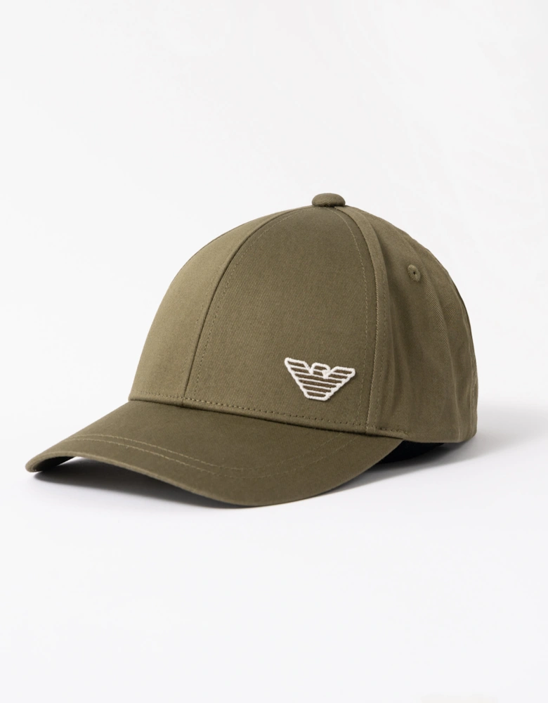 Emporio Armani Mens Cap with Eagle Logo - Dark Olive