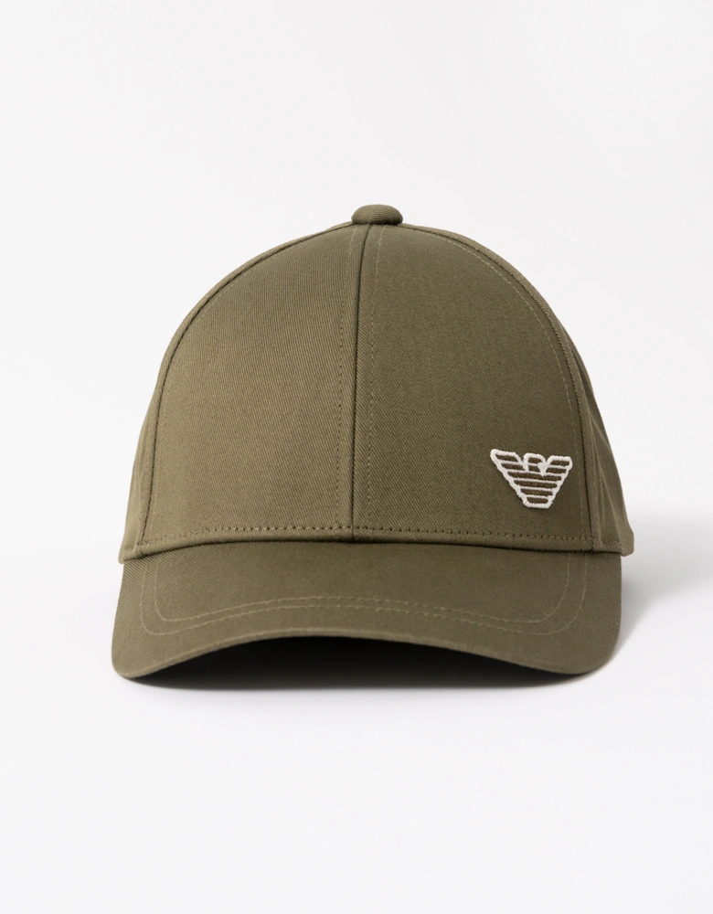 Emporio Armani Mens Cap with Eagle Logo - Dark Olive