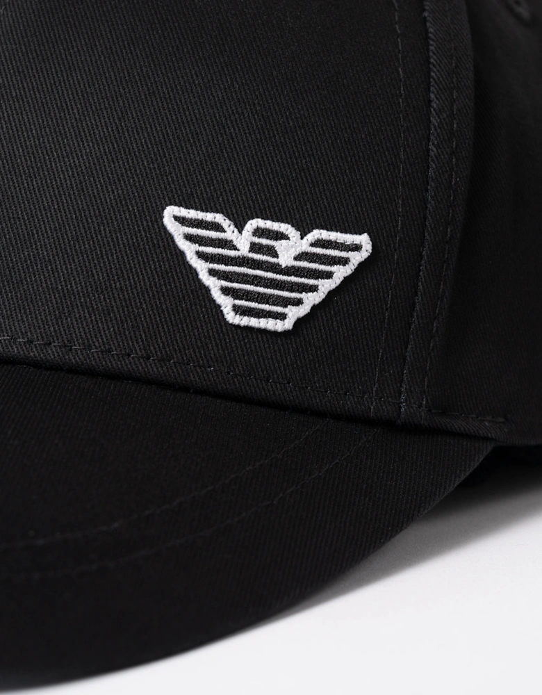 Emporio Armani Mens Cap with Eagle Logo - Black