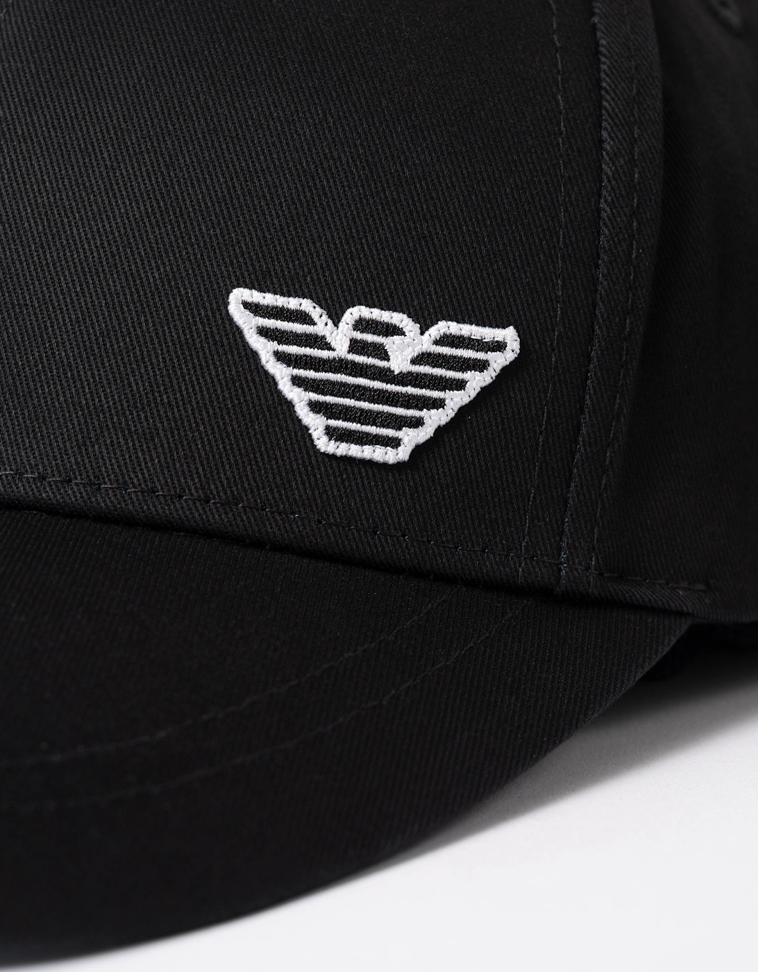 Emporio Armani Mens Cap with Eagle Logo - Black