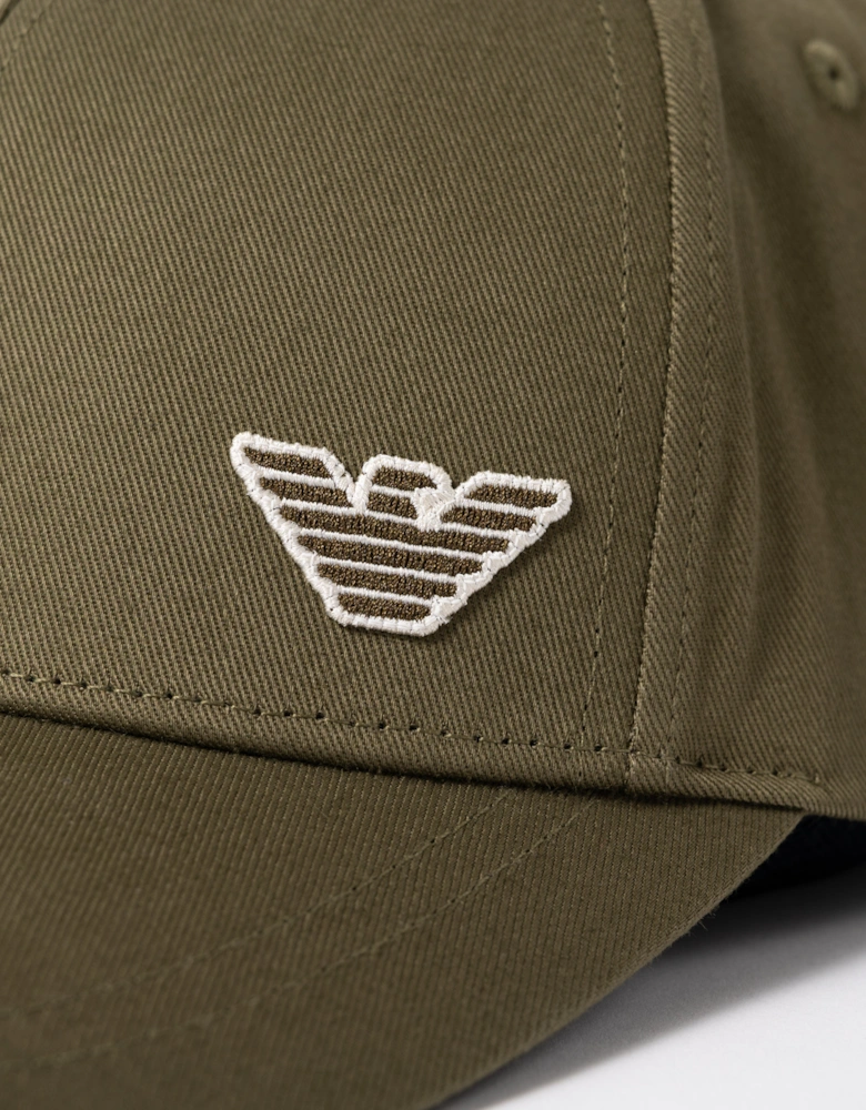Emporio Armani Mens Cap with Eagle Logo - Dark Olive