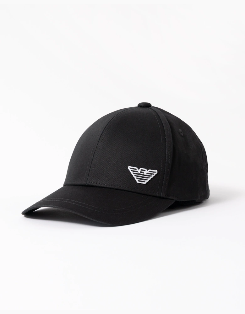 Emporio Armani Mens Cap with Eagle Logo - Black