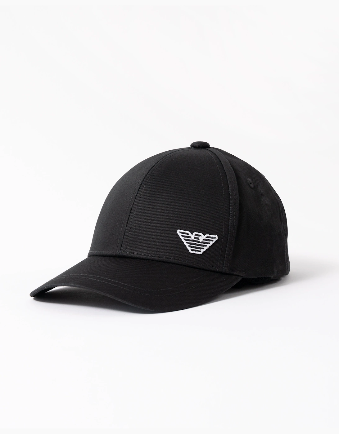 Emporio Armani Mens Cap with Eagle Logo - Black