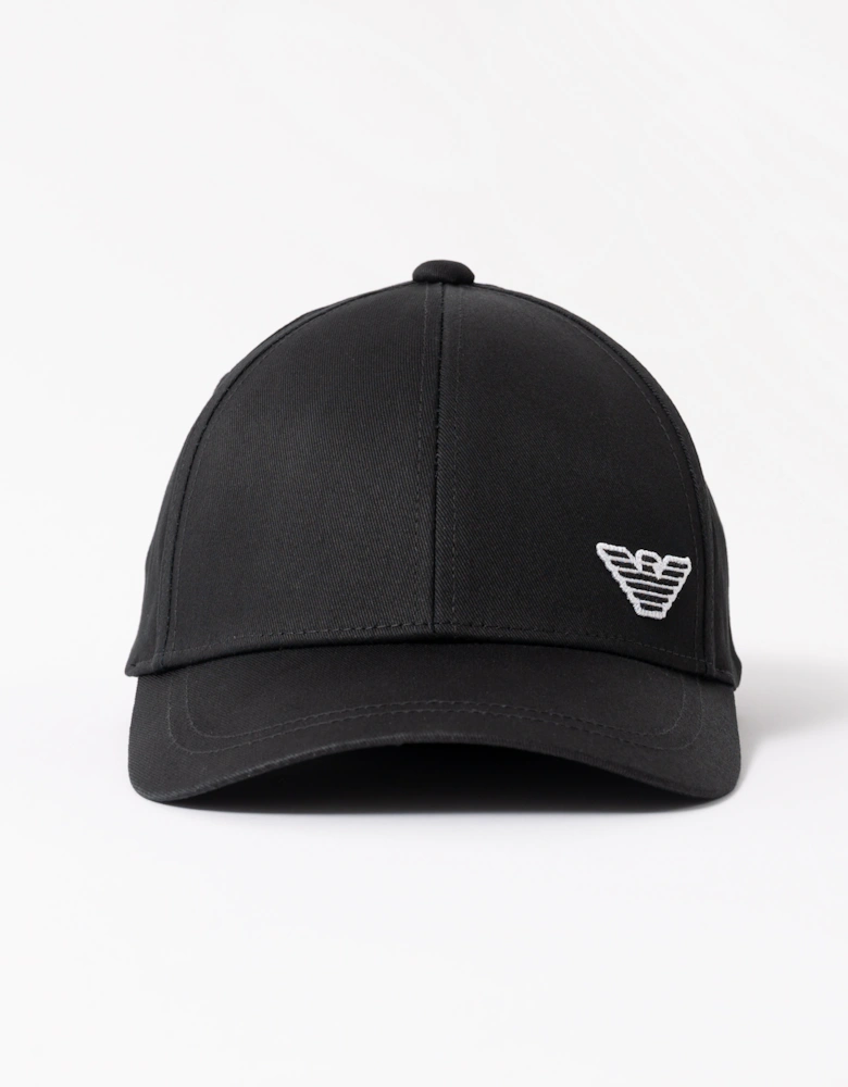 Emporio Armani Mens Cap with Eagle Logo - Black