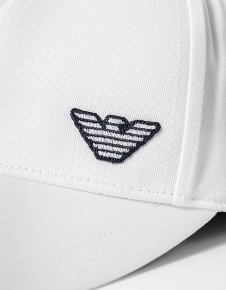 Emporio Armani Mens Cap with Eagle Logo - White