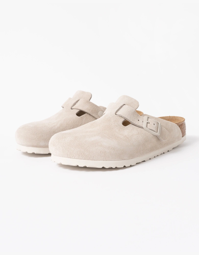 Birkenstock Boston Suede Leather Womens Clogs - Oyster