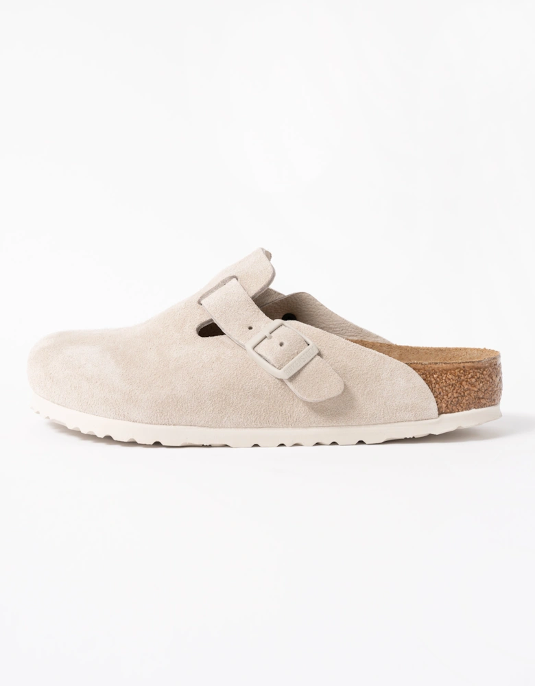 Birkenstock Boston Suede Leather Womens Clogs - Oyster