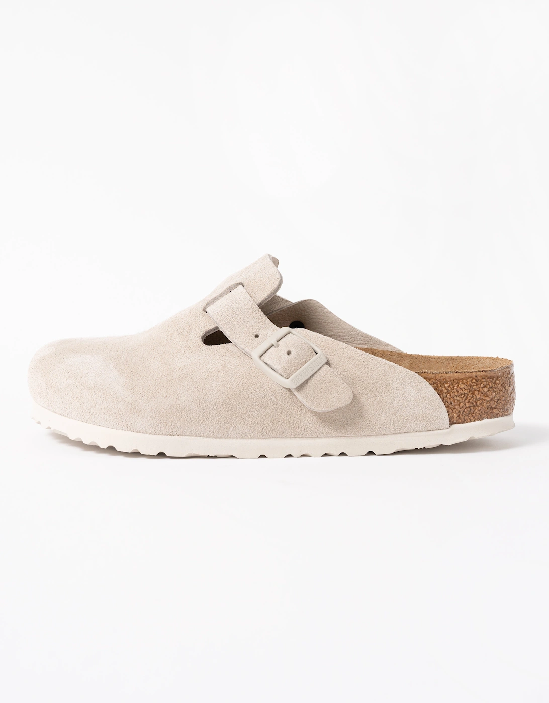 Birkenstock Boston Suede Leather Womens Clogs - Oyster