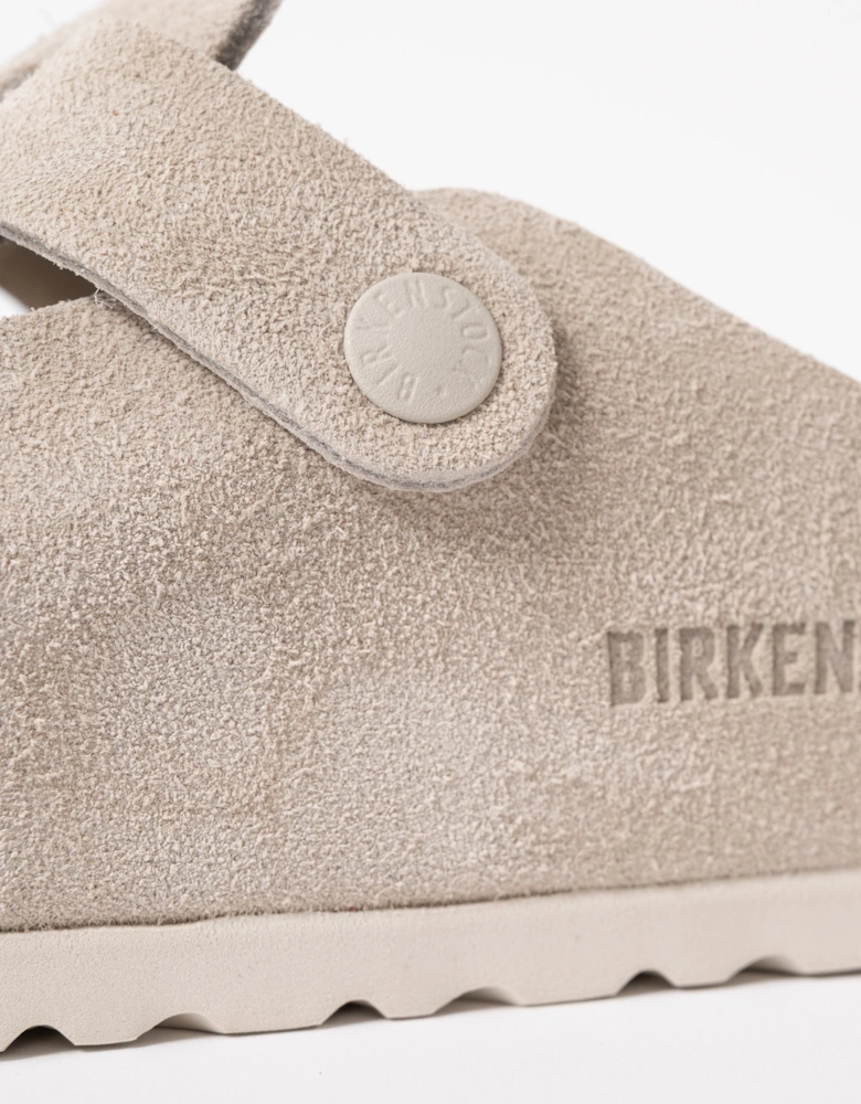 Birkenstock Boston Suede Leather Womens Clogs - Oyster