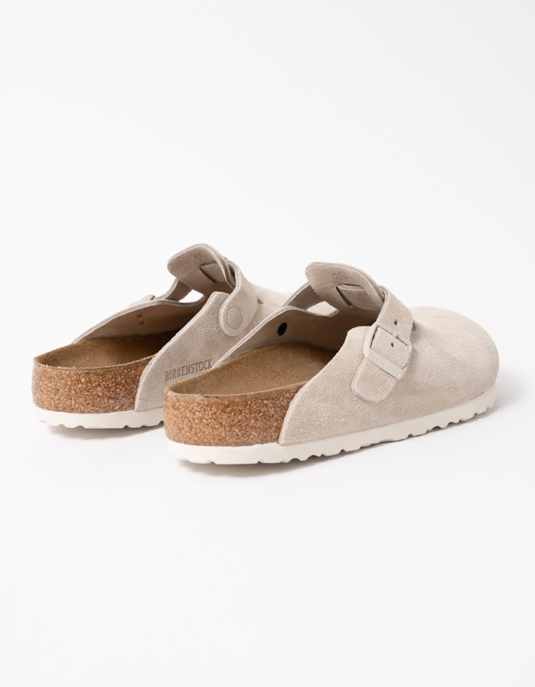 Birkenstock Boston Suede Leather Womens Clogs - Oyster