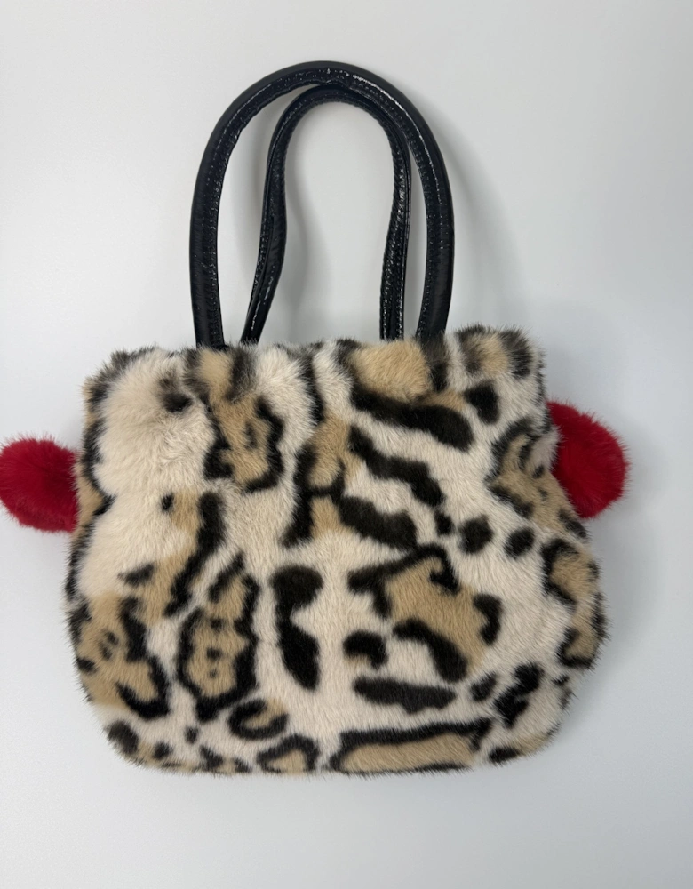 Mocha Brown Animal Print Faux Fur Bag