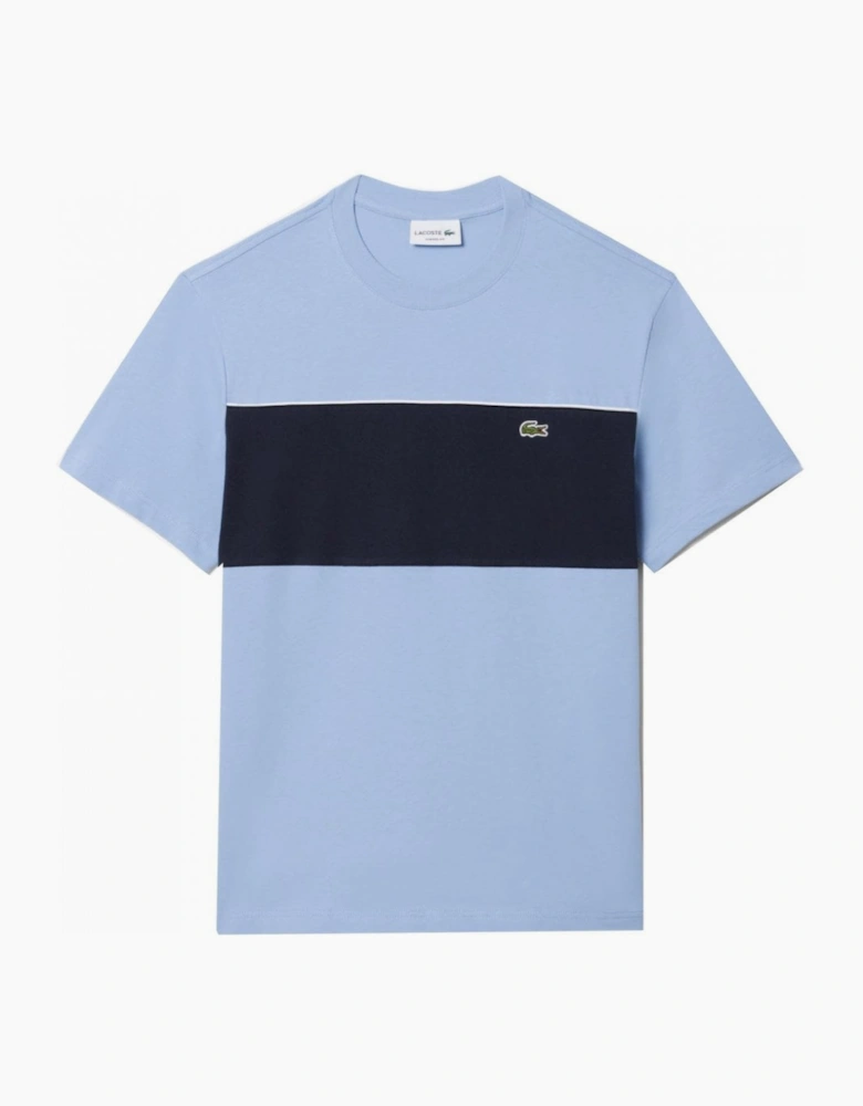 Lacoste Men's Blue Colour Block Cotton T-shirt