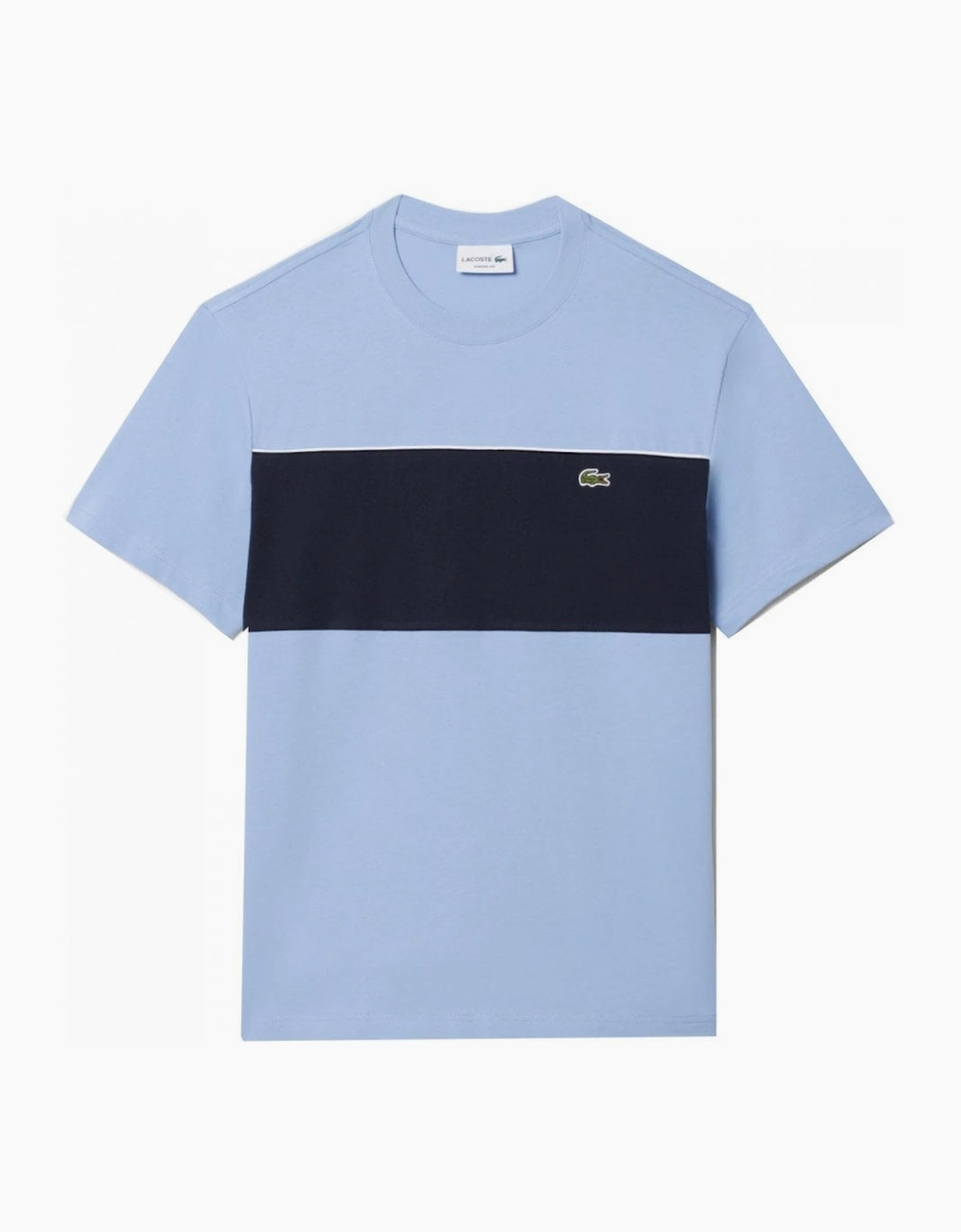 Lacoste Men's Blue Colour Block Cotton T-shirt