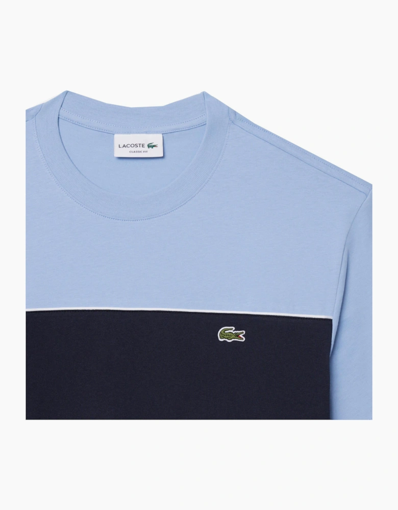 Lacoste Men's Blue Colour Block Cotton T-shirt