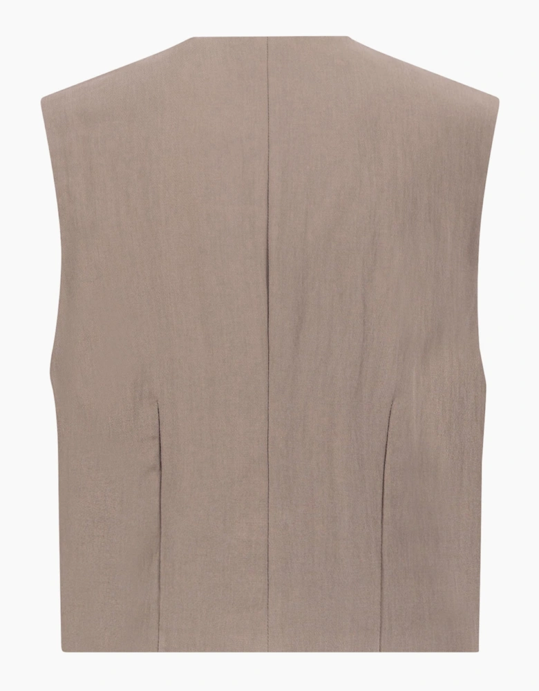 Soft twill vest in truffle brown