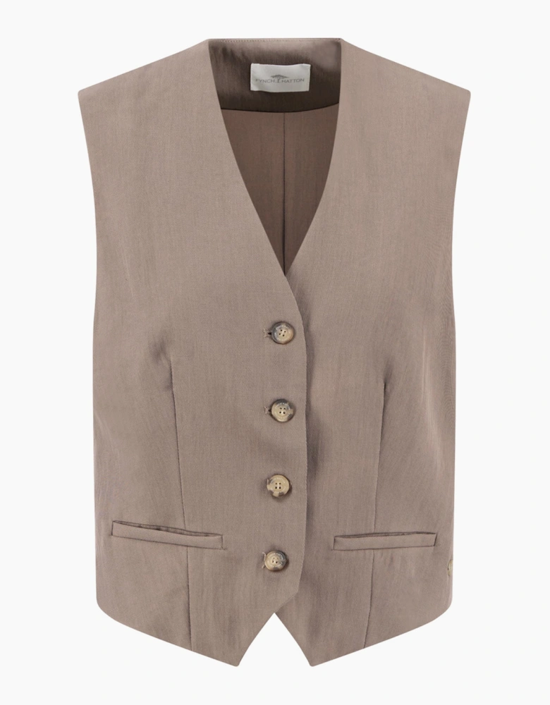 Soft twill vest in truffle brown
