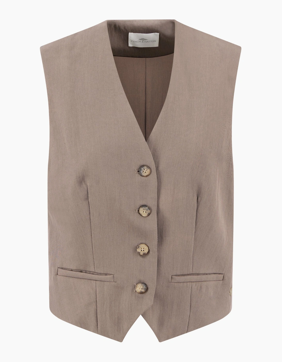 Soft twill vest in truffle brown