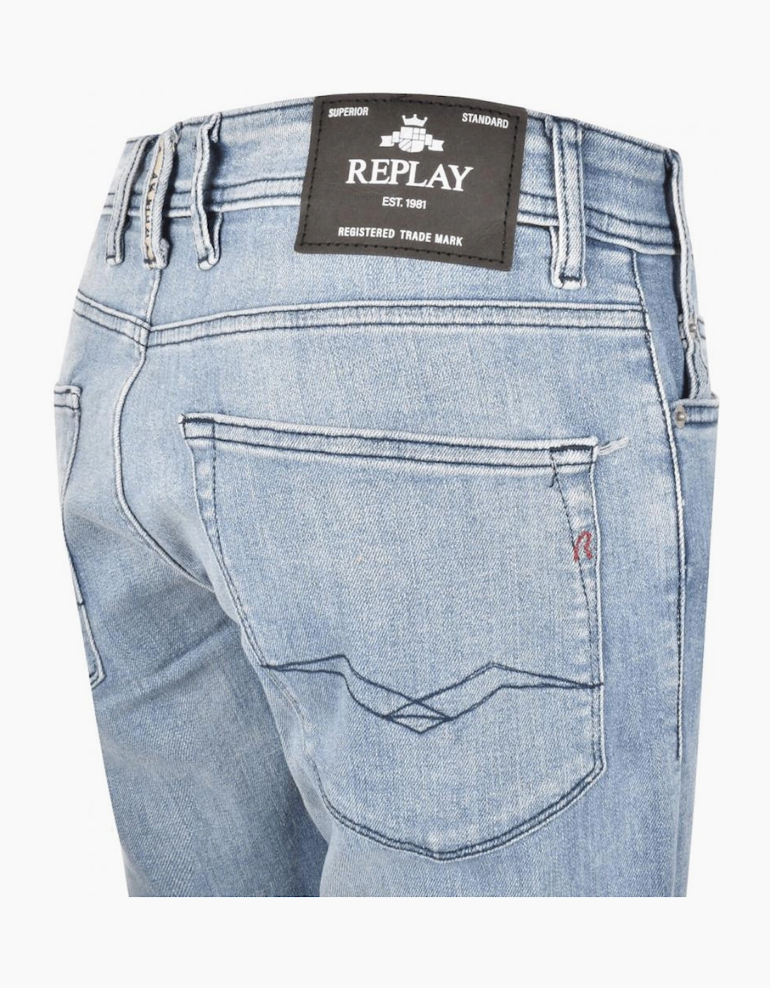 Light Wash Blue Stretch Denim Shorts