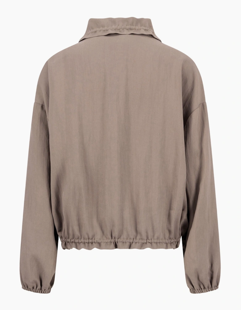 Soft twill jacket in truffle brown