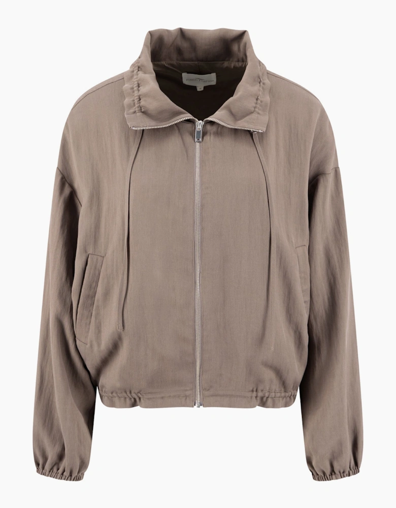 Soft twill jacket in truffle brown