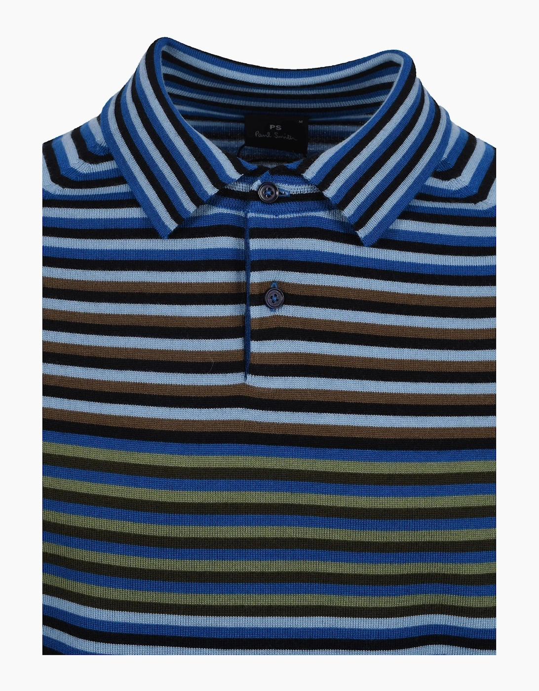 PAUL SMITH SWEATER LS POLO COBALT BLUE
