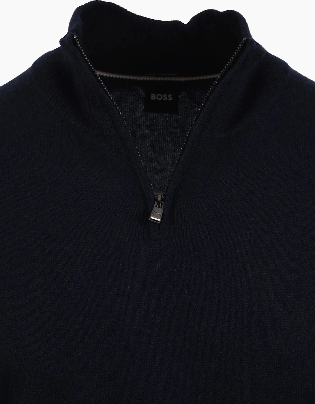 BOSS BLACK HEMARLO HALF ZIP KNITWEAR DARK BLUE