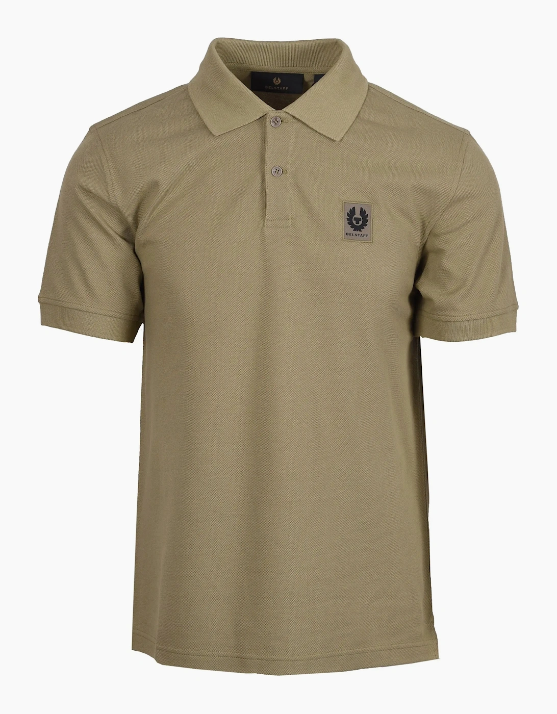 Belstaff Men's Tan Short Sleeve Polo Shirt Fatigue Green - Size: 44