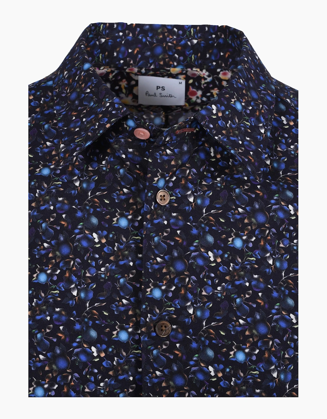 PAUL SMITH PATTERNED LS TAILORED FIT SHIRT BLUE