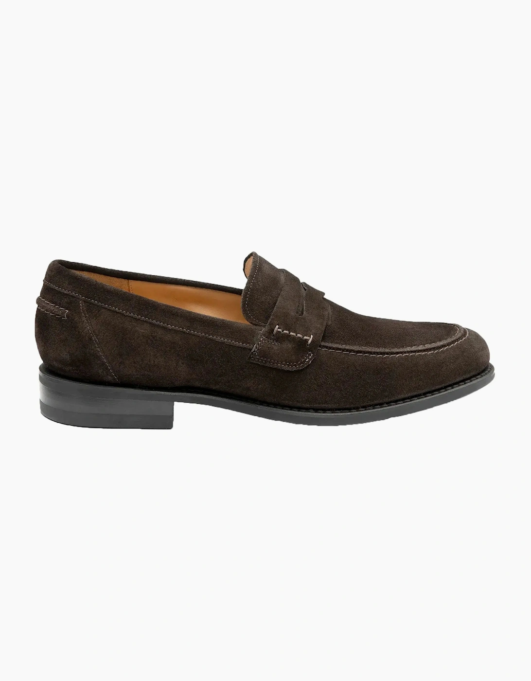 LOAKE 356 APRON SADDLE LOAFER DARK BROWN SUEDE
