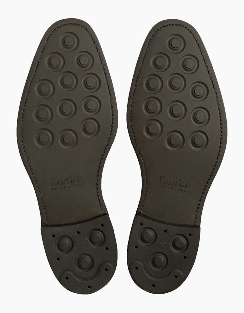 LOAKE 356 APRON SADDLE LOAFER DARK BROWN SUEDE