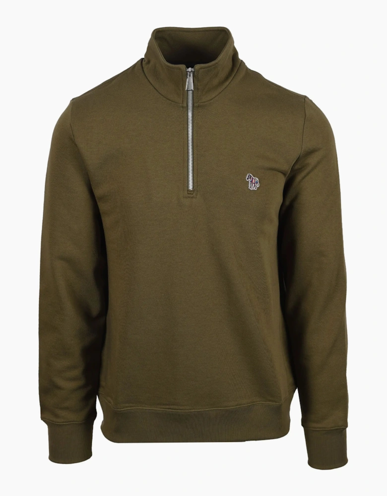PAUL SMITH REG FIT HALF ZIP SWEATSHIRT SAGE