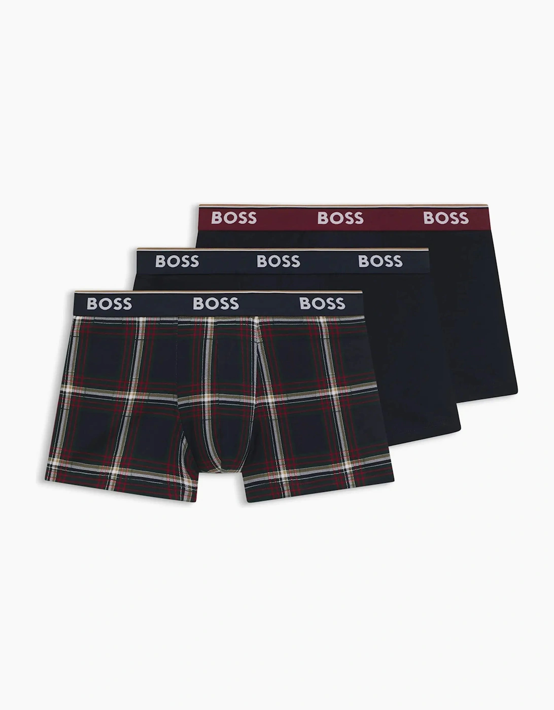 Boss Black Trunk 3 Pack Check & Multi