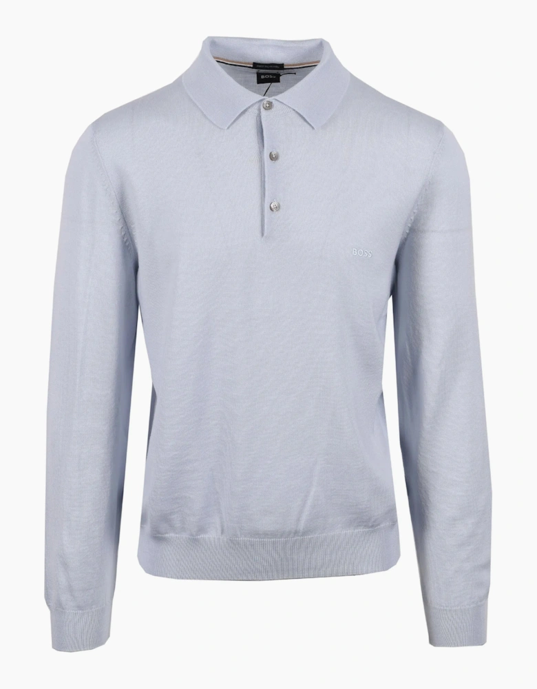 BOSS BLACK BONO-L LONG SLEEVED SHIRT POLO OPEN BLUE
