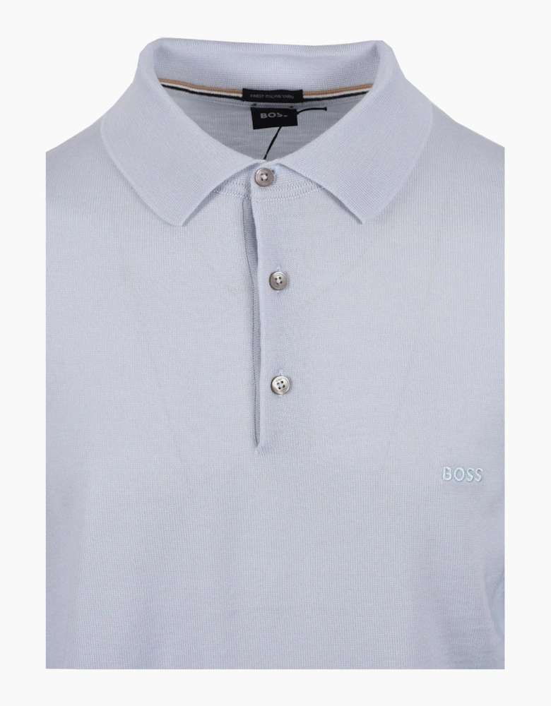 BOSS BLACK BONO-L LONG SLEEVED SHIRT POLO OPEN BLUE