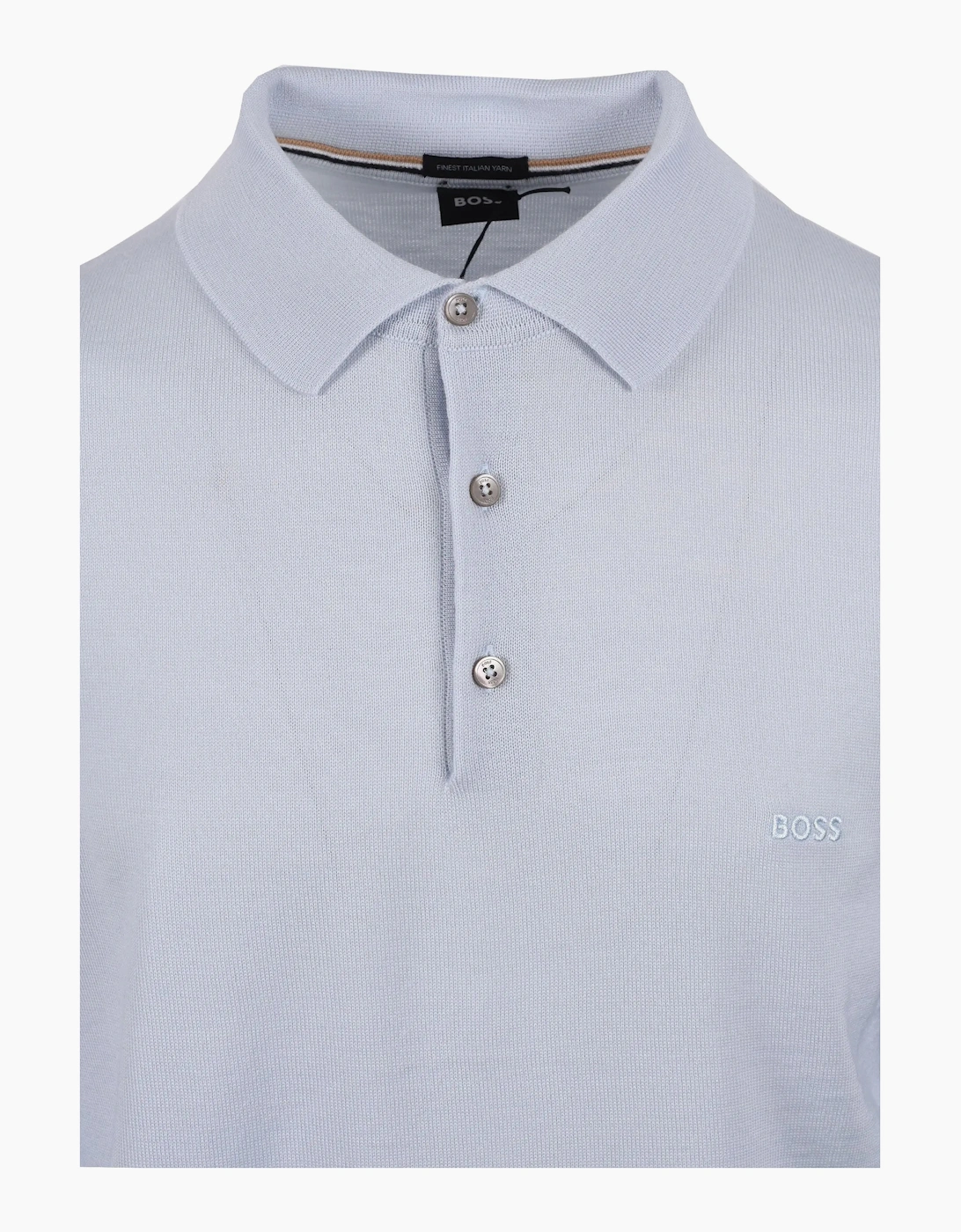 BOSS BLACK BONO-L LONG SLEEVED SHIRT POLO OPEN BLUE