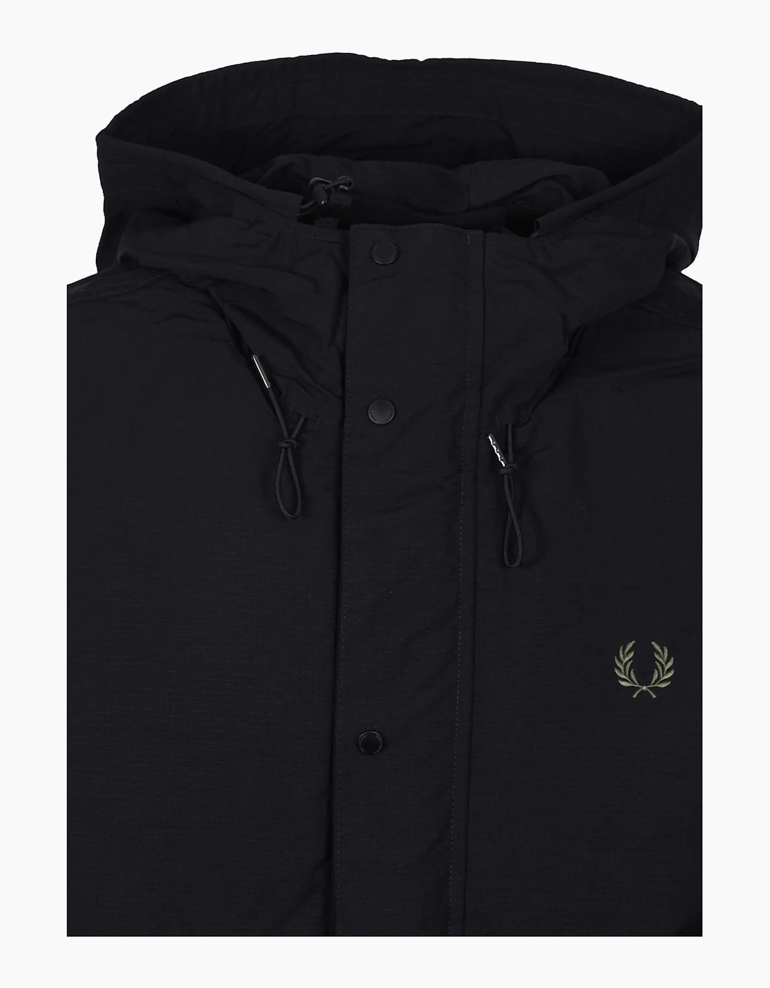 FRED PERRY CROPPED RIPSTOP PARKA BLACK