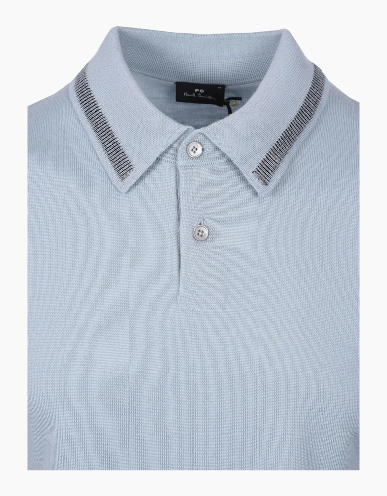 PAUL SMITH MERINO SWEATER SS POLO BLUE